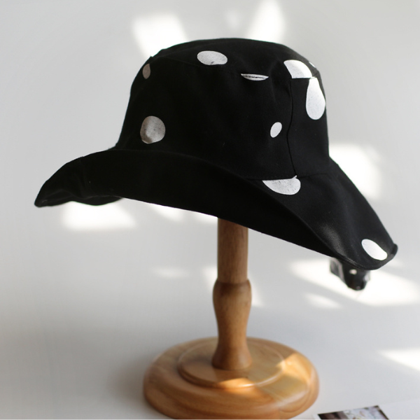 【2color】ドットプリントビッグプリムハット AU-119