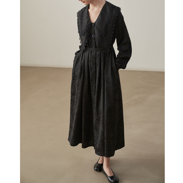 ビッグカラージャガードドレス X-068