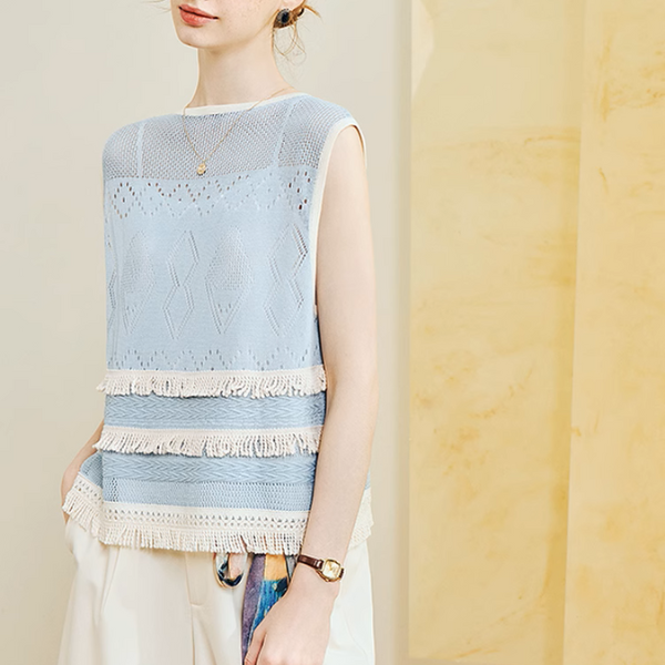 タッセル装飾ノースリーブトップ《Z00965》