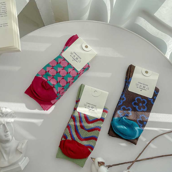 【3set】ミッドチューブコットンソックス Z00073