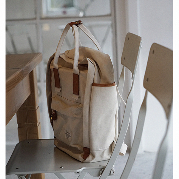 【2color】バイカラーレザーキャンバスバック Z00389