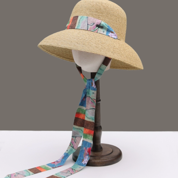 アートリボンのストローハット《Z01066》