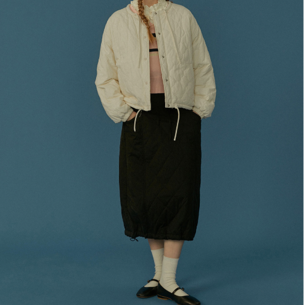 キルティングミモレ丈スカート Z00069