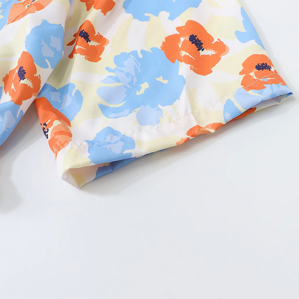 ドローストリング付きフローラルクロップド丈シャツ 《Z00914》