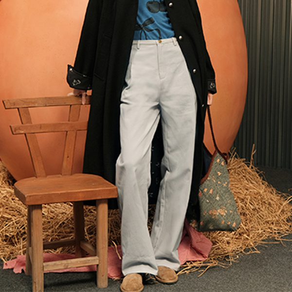 【2color】ルーズストライプカフパンツ Z00602