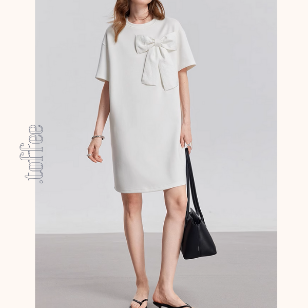 ビッグリボンデザインAラインミニ丈ワンピース《Z00931》