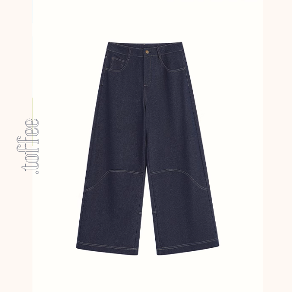 ウエーブラインワイドデニムパンツ《Z00903》