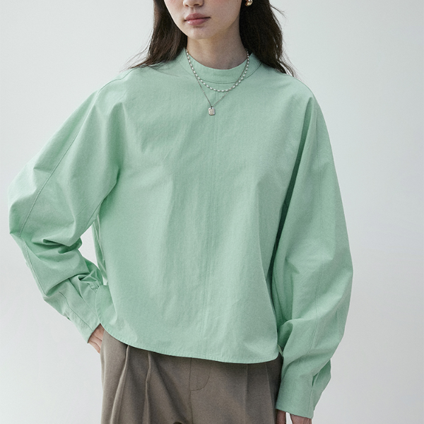 【2color】ギャザーカフ&バルーンスリーブブラウス《Z00838》