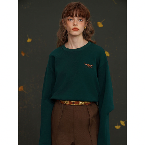 【2color】フォックス刺しゅうのバッグスリーブトップス AU-463