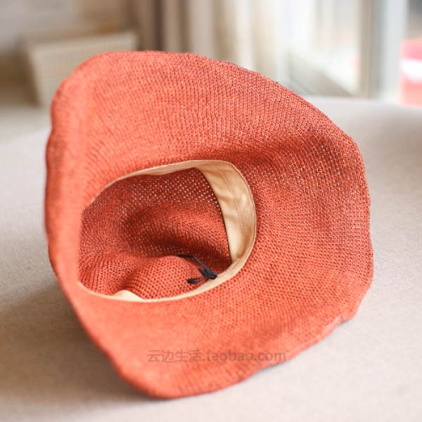 リボン付きレッドストローハット《Z01065》