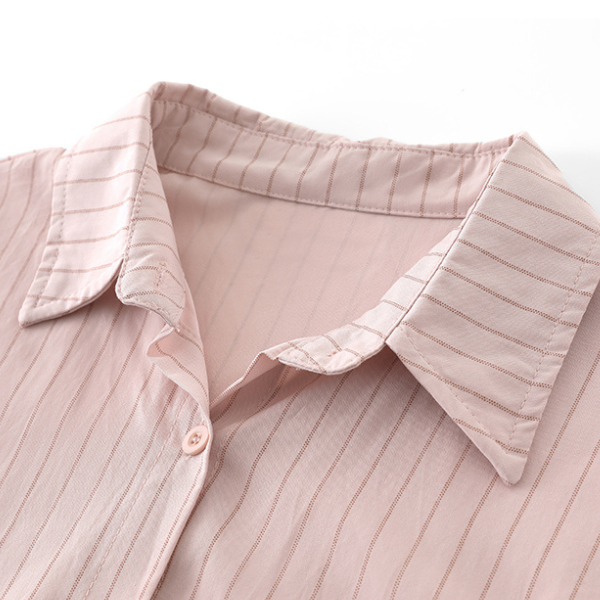 【3color】ピンストライプシャツ+キャミソールセットアップ X-223