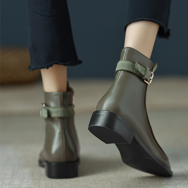 【3color】シームデザインベルテッドブーツ X-372