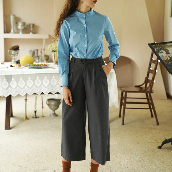 【2color】ワイドクロップドパンツ    Z00491