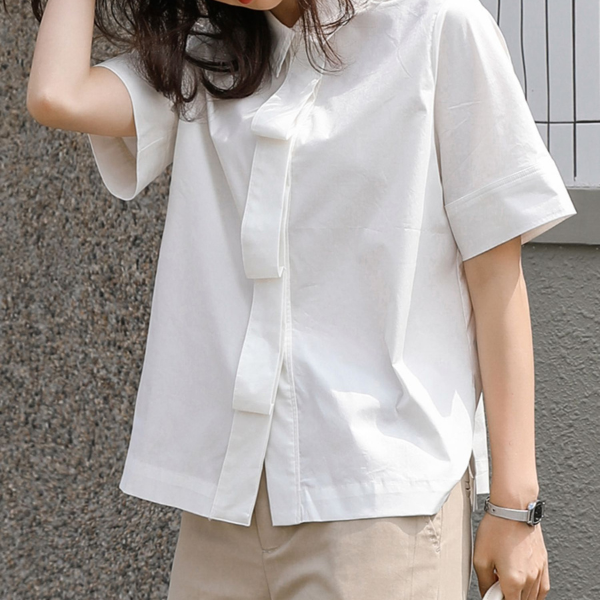 【4color】プリーツデザインシャツ X-033