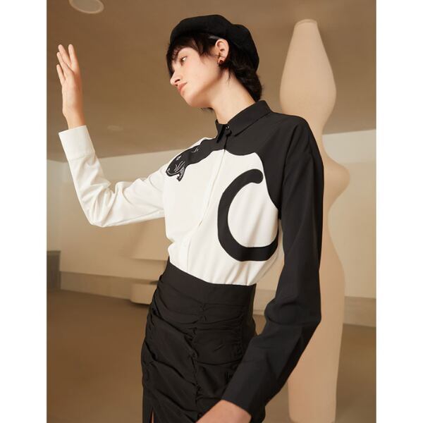 レオパード刺繍ブラウス C0060