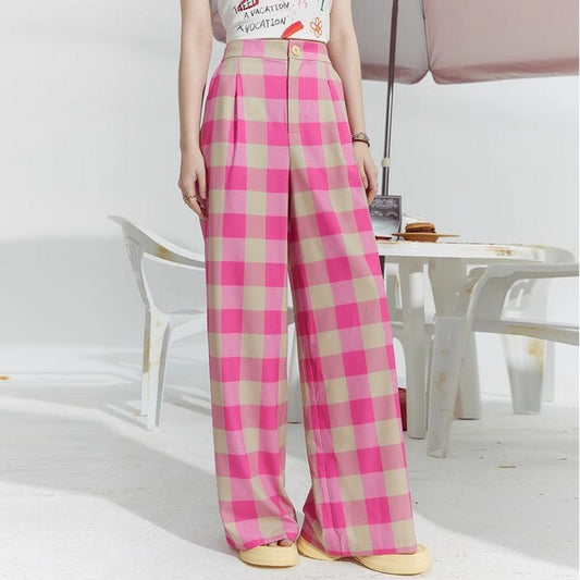 ブロックチェックワイドパンツ Z00379