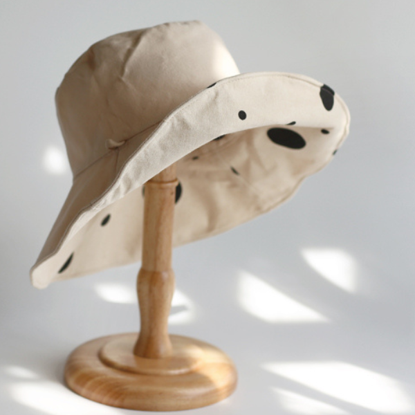 【2color】ドットプリントビッグプリムハット AU-119