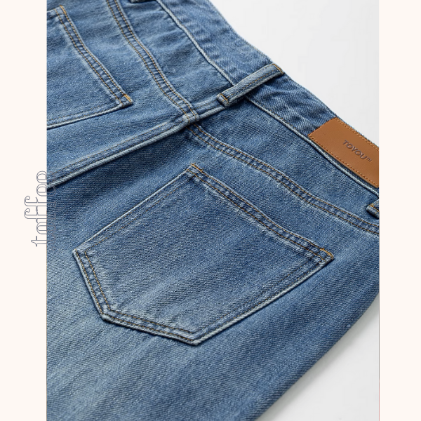 星型アップリケのハイウエストワイドジーンズ《Z00930》