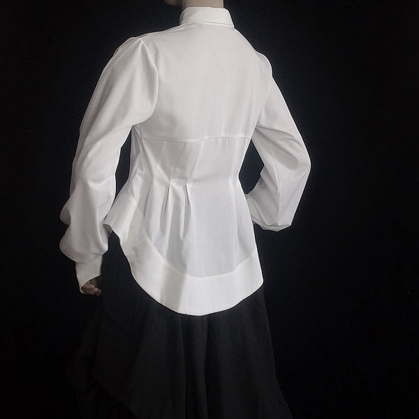 ウエストスクイーズラウンドヘムシャツ AU-413