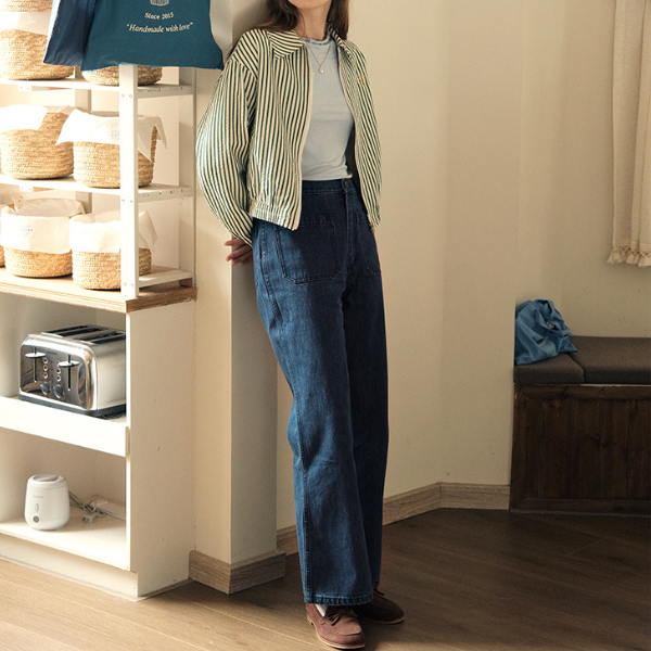 パッチポケットフレアデニム X-323