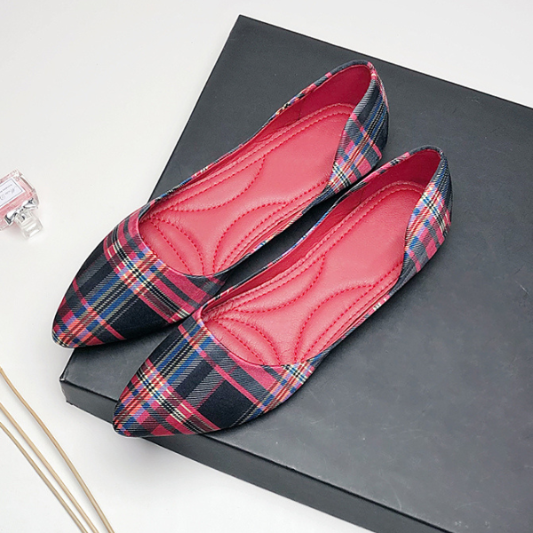 【3color】ポインテッドトゥチェッカーパンプス AU-316