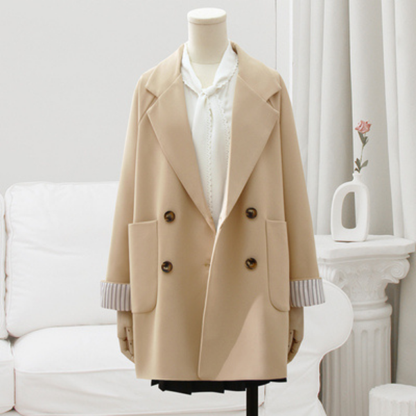 【3color】ストライプカフスのオーバーサイズジャケット X-331