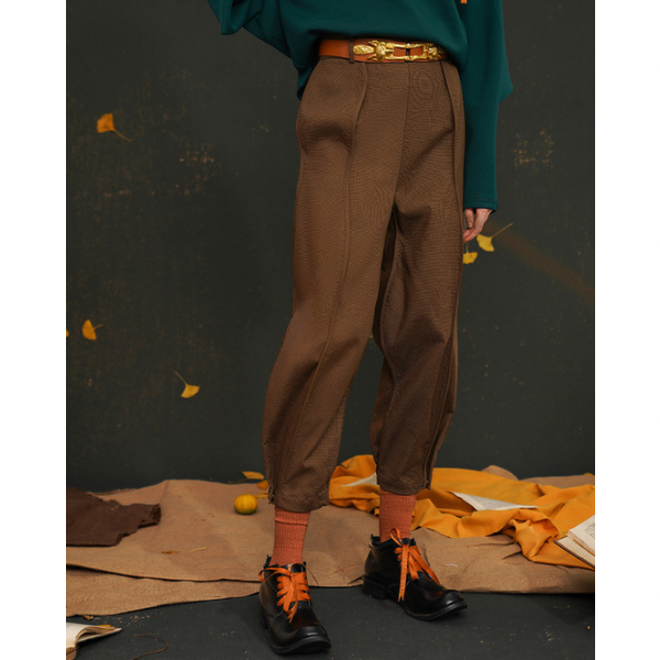 【2color】リブヘムセンタープレスパンツ AU-468