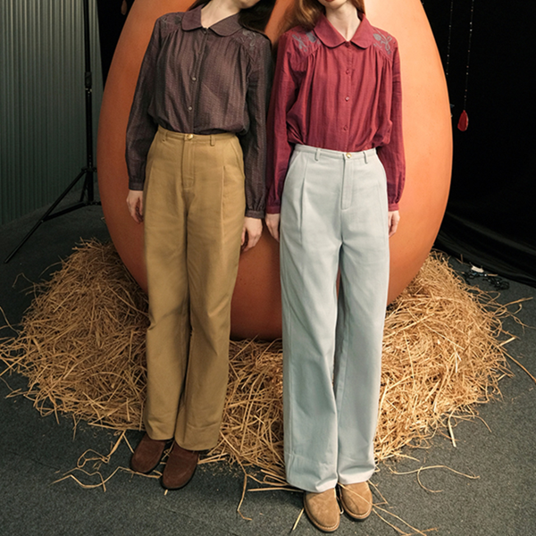 【2color】ルーズストライプカフパンツ Z00602