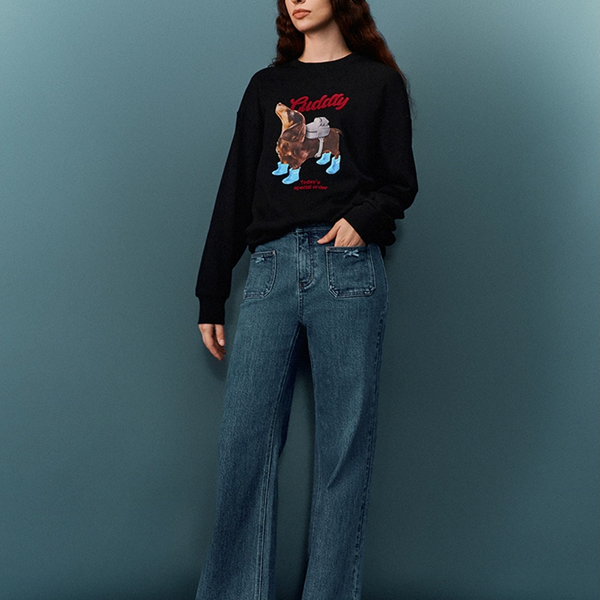 ドッグプリントスウェットシャツ 《Z00691》