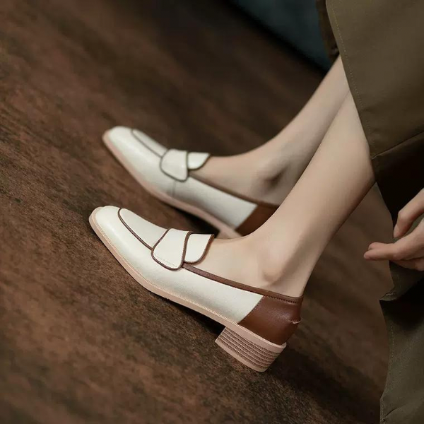 【2color】スクエアトゥコントラストシューズ AU-286