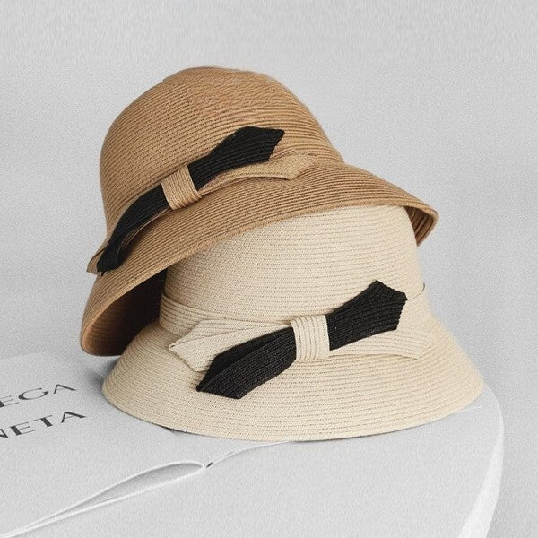 【2color】バイカラーリボンストローハット Z00381