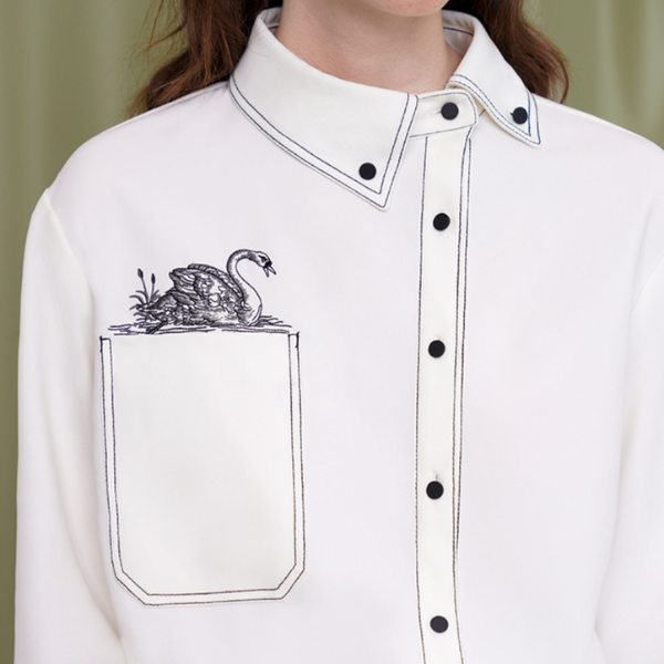 スワンエンブロイダリーシャツ W-171