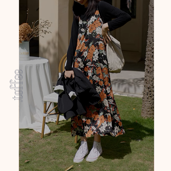 フローラルプリントキャミワンピース《Z00997》