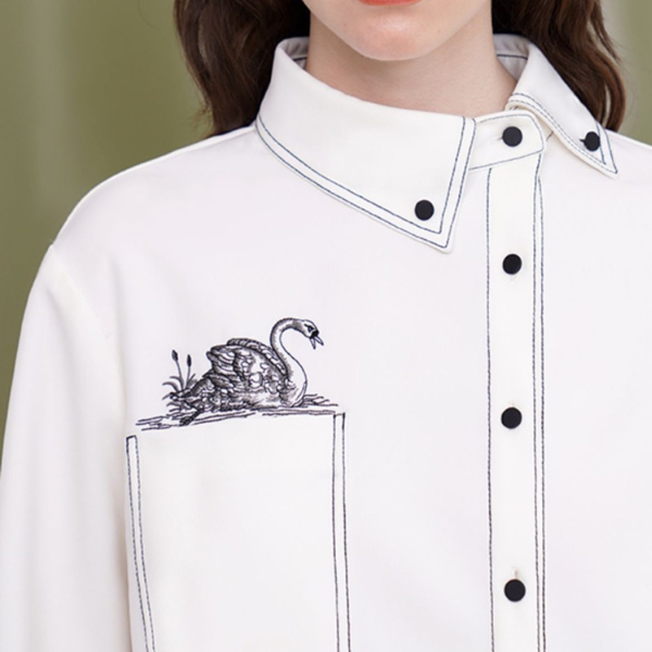 スワンエンブロイダリーシャツ W-171