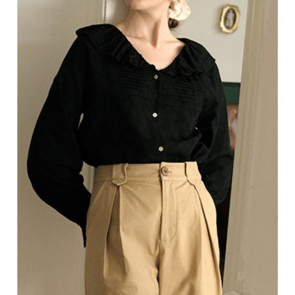 【2color】フリルカラーブラウス X-321