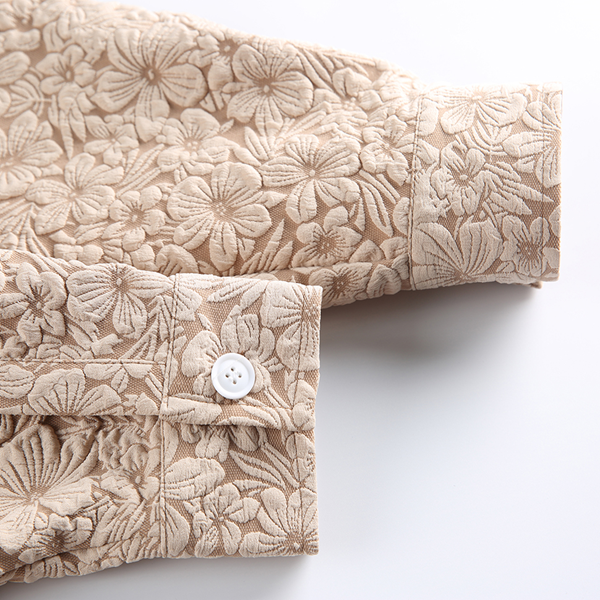 【2color】立体フラワー刺繍シャツジャケット Z00575