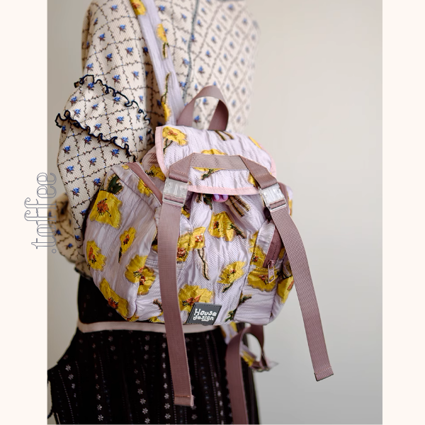 フラワーモチーフダブルジップ リュックサック《Z00937》