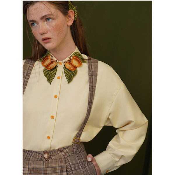 桃が成ったブリテッシュデザインシャツ sp0068