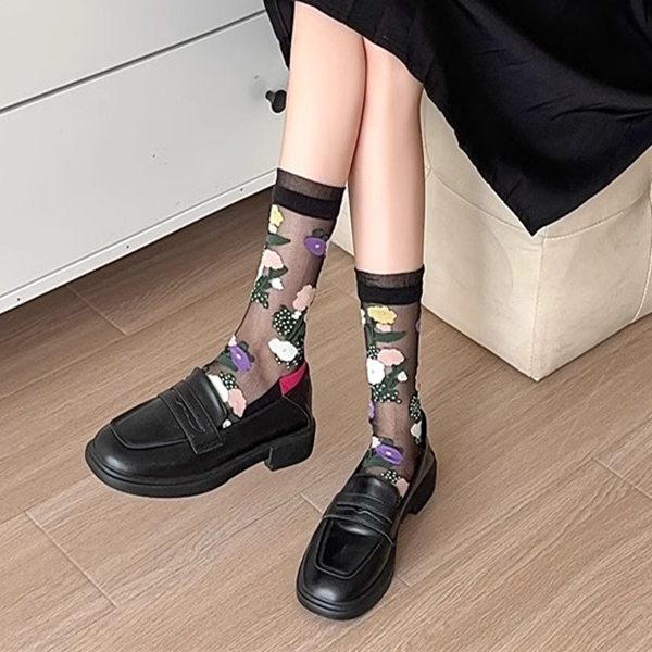 シースルーブラックソックス3足セット Z00392