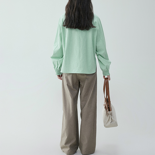 【2color】ギャザーカフ&バルーンスリーブブラウス《Z00838》