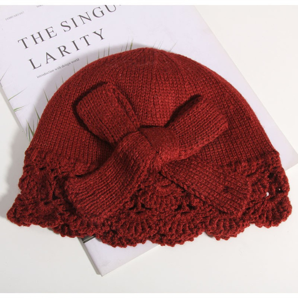 【4color】レースステッチレトロドームベレー帽 AU-113