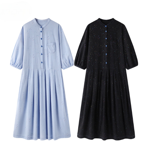 【2color】優しいカラフルドットのプリーツワンピース《Z01042》