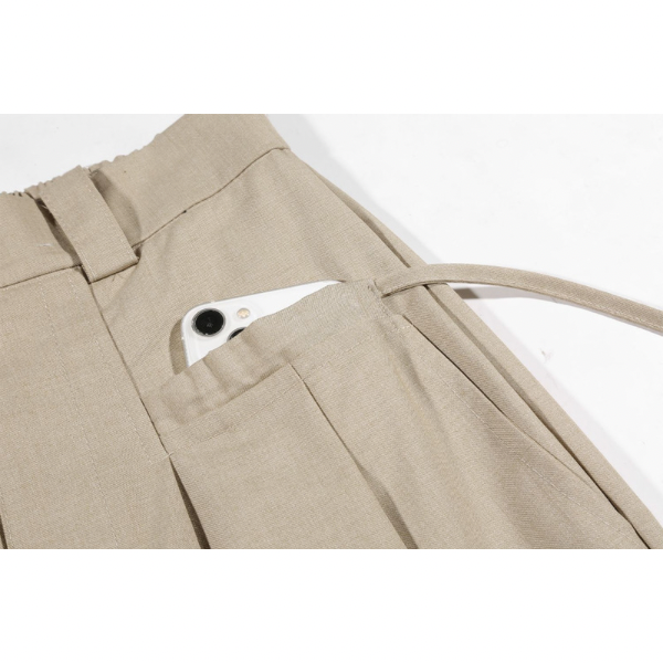 【2color】ハイウエストタックワイドパンツ X-163