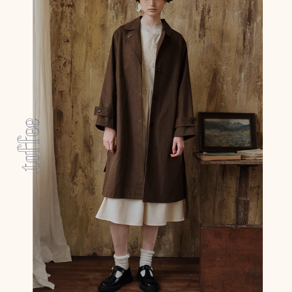 前合わせデザインのブラウンジャケット《Z01086》