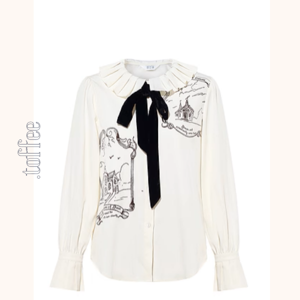 黒リボンと夢の風景ブラウス《Z01131》