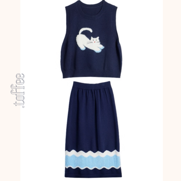 夢の上で跳ねる猫と小さな果実たちのセットアップ《Z01146》