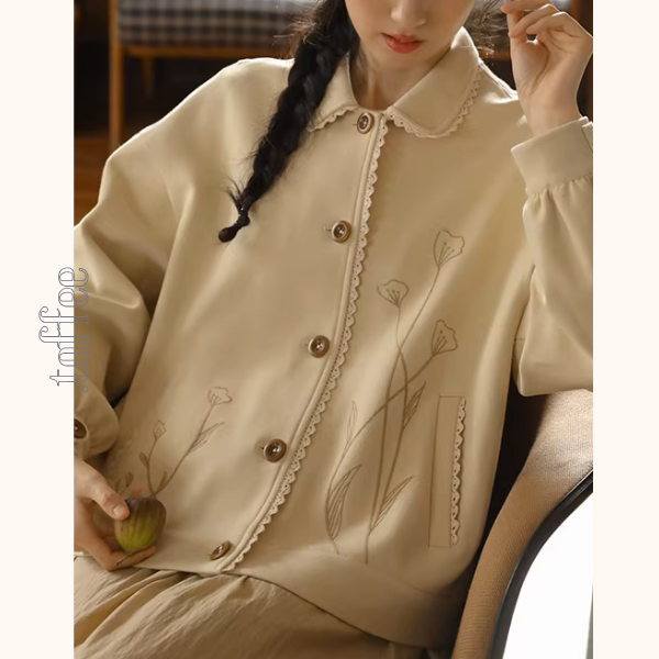 野に咲く花をまとって—刺繍レースカーディガン《Z01144》