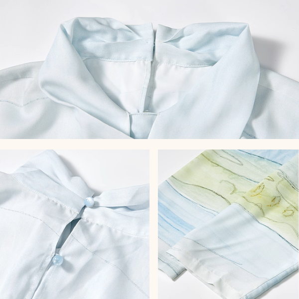 風景画タッチのボウタイアートシャツ《Z01063》