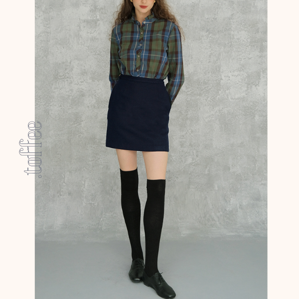 スタンドカラーボタンダウンチェックシャツ  《Z00707》