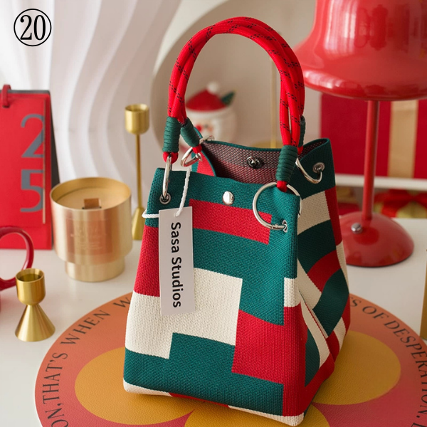 【20pattern】マルチカラースクエアトートバッグ《Z00892》